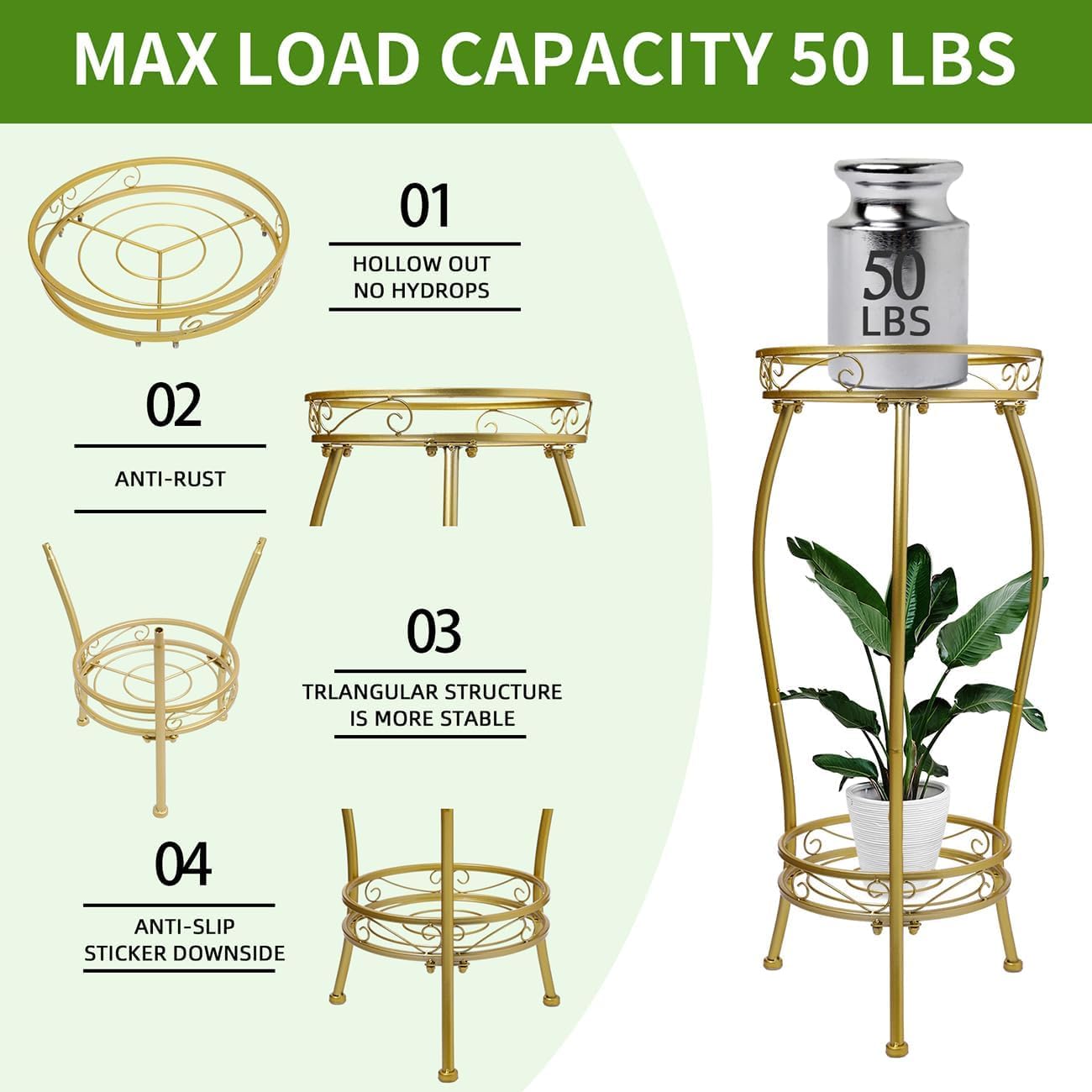LOYAL TIGER bottom shelf holding larger pot showing durable load support benefit