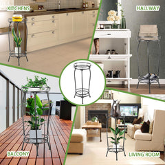 LOYAL TIGER bottom shelf detail showing sturdy three-leg pedestal for improved stability