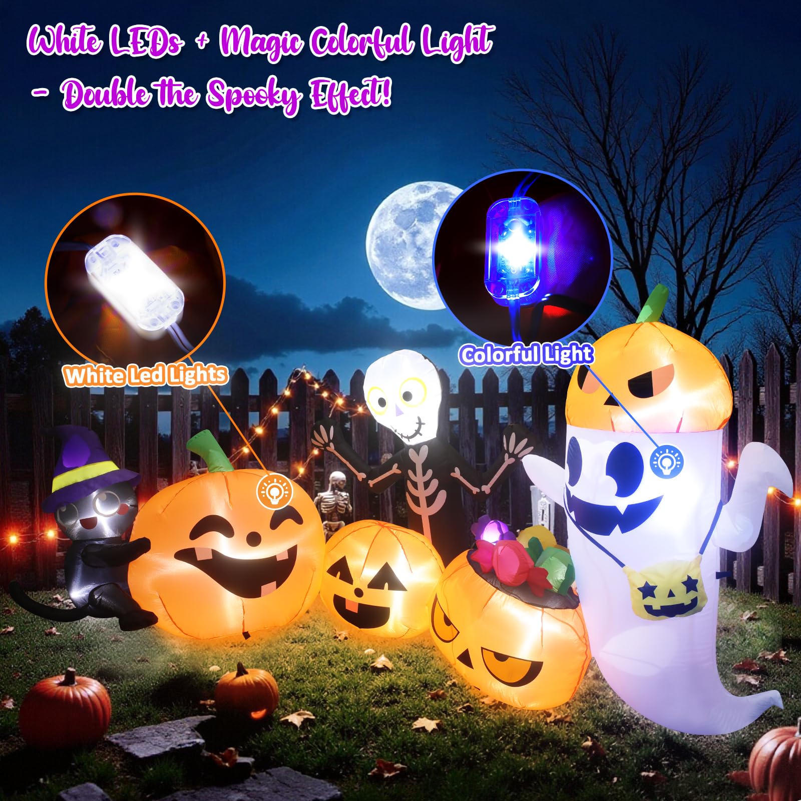 LOYO night shot lights glowing to increase nighttime visibility and ambiance