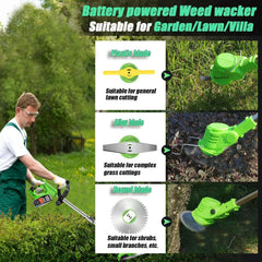 LPFGSLF blade set layout displaying 16-piece assortment for versatile yard tasks