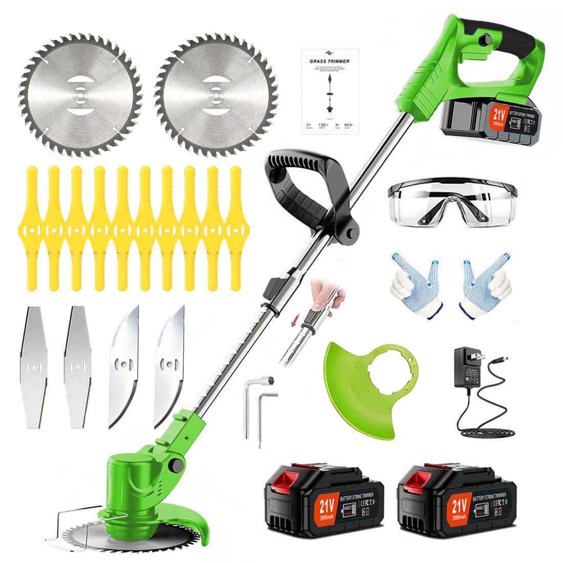 LPFGSLF weed wacker front view showing compact cordless design and portability