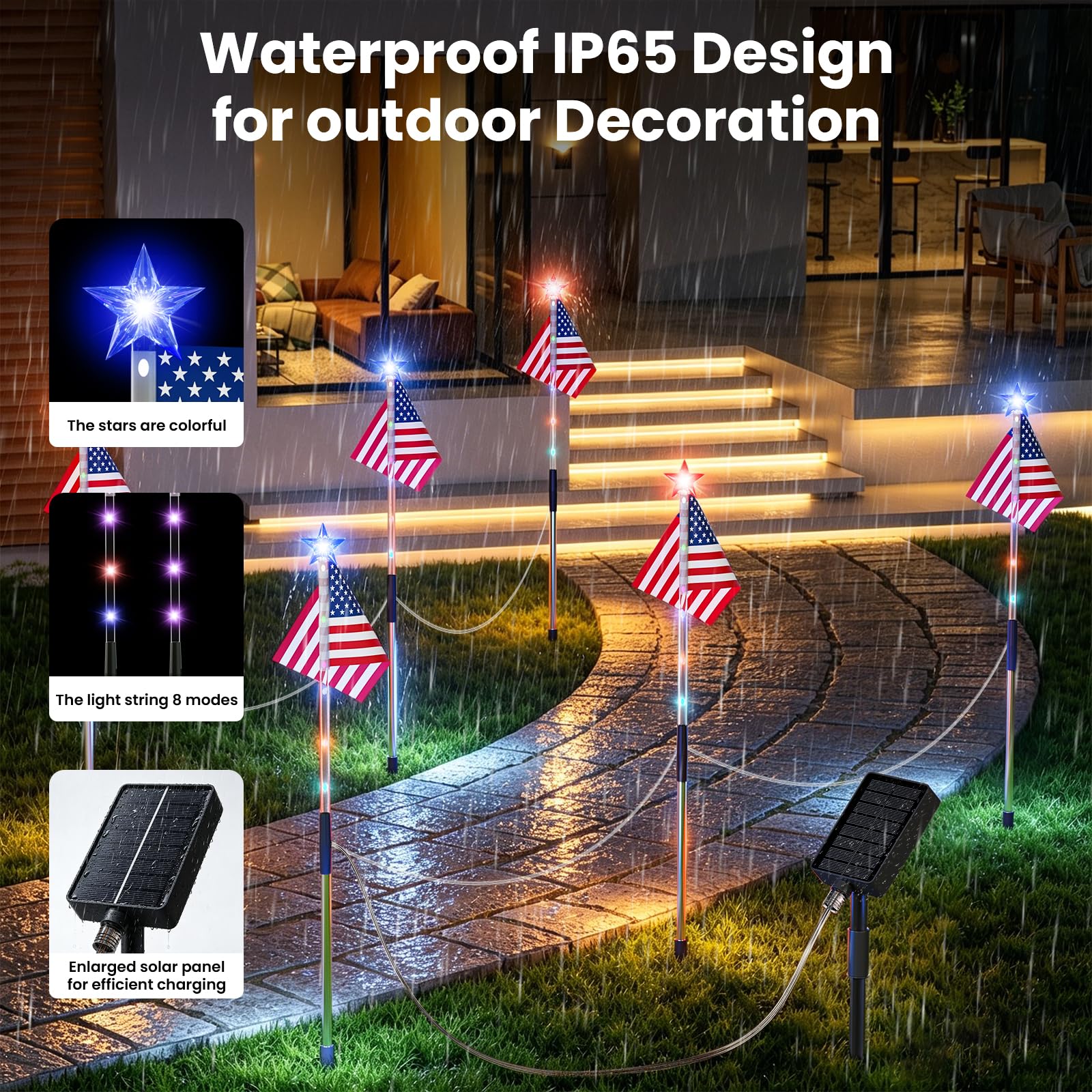Lphianx fiber-optic detail highlighting bright red white blue effect