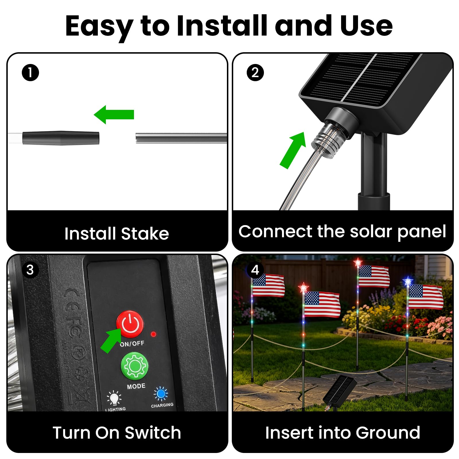 Lphianx garden border daytime placement with automatic dusk activation