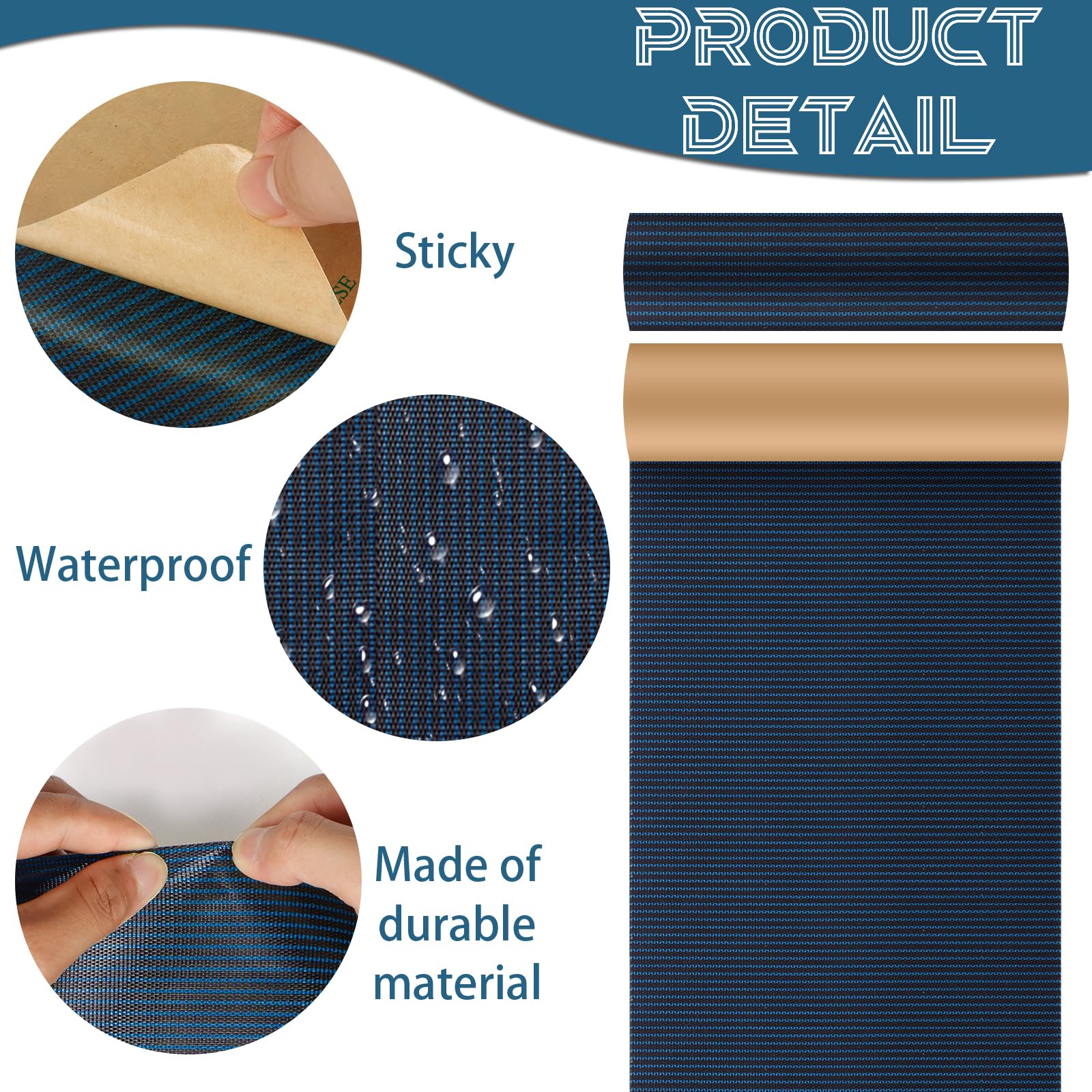 LPREUTWN applying patch to mesh safety cover showing quick on-site repair benefit