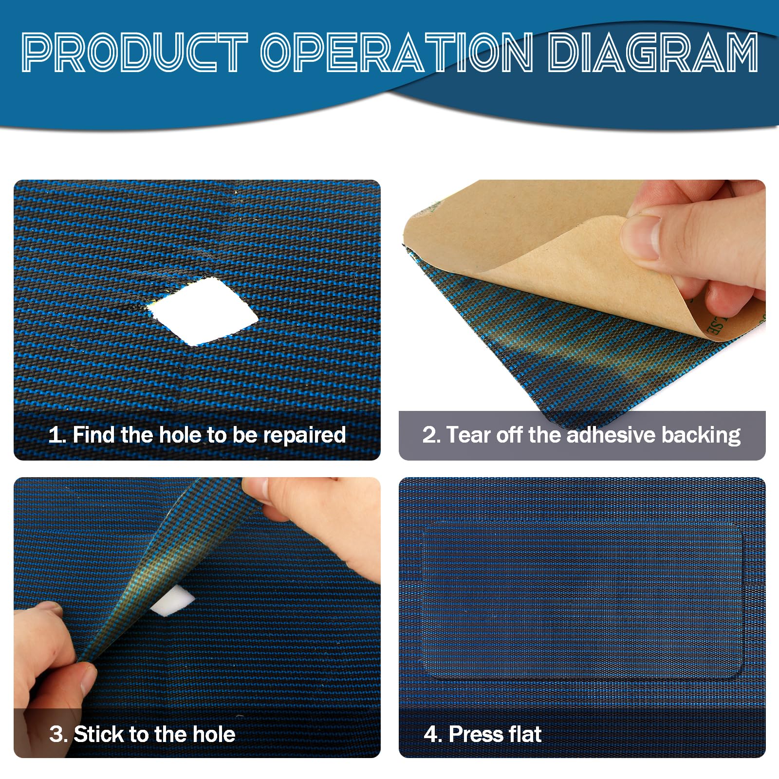 LPREUTWN patch applied on mesh safety cover restoring integrity and appearance