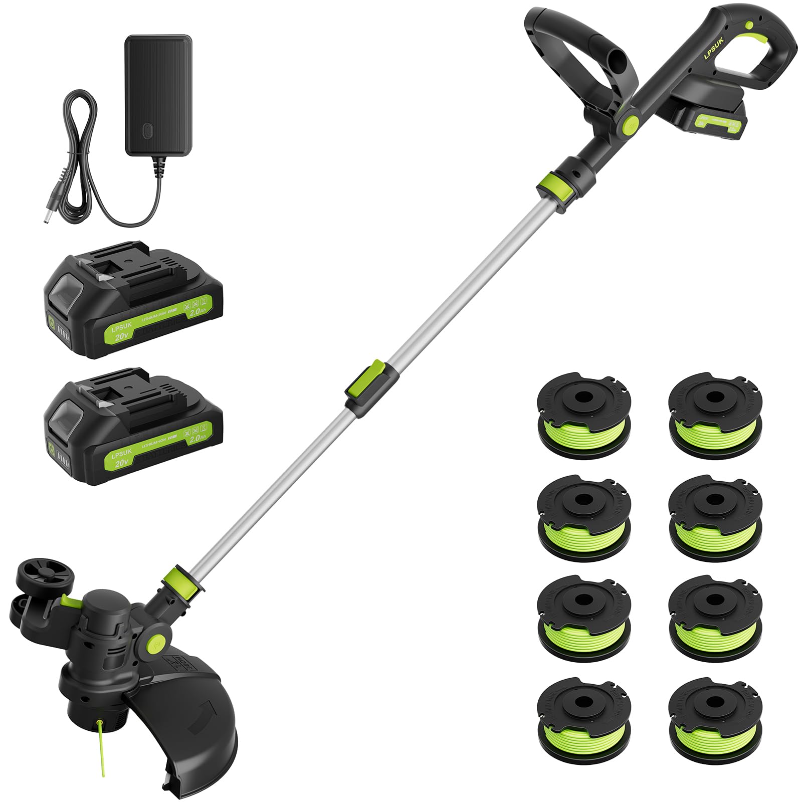LPSUK front view of cordless trimmer showing compact design and controls for easy handling