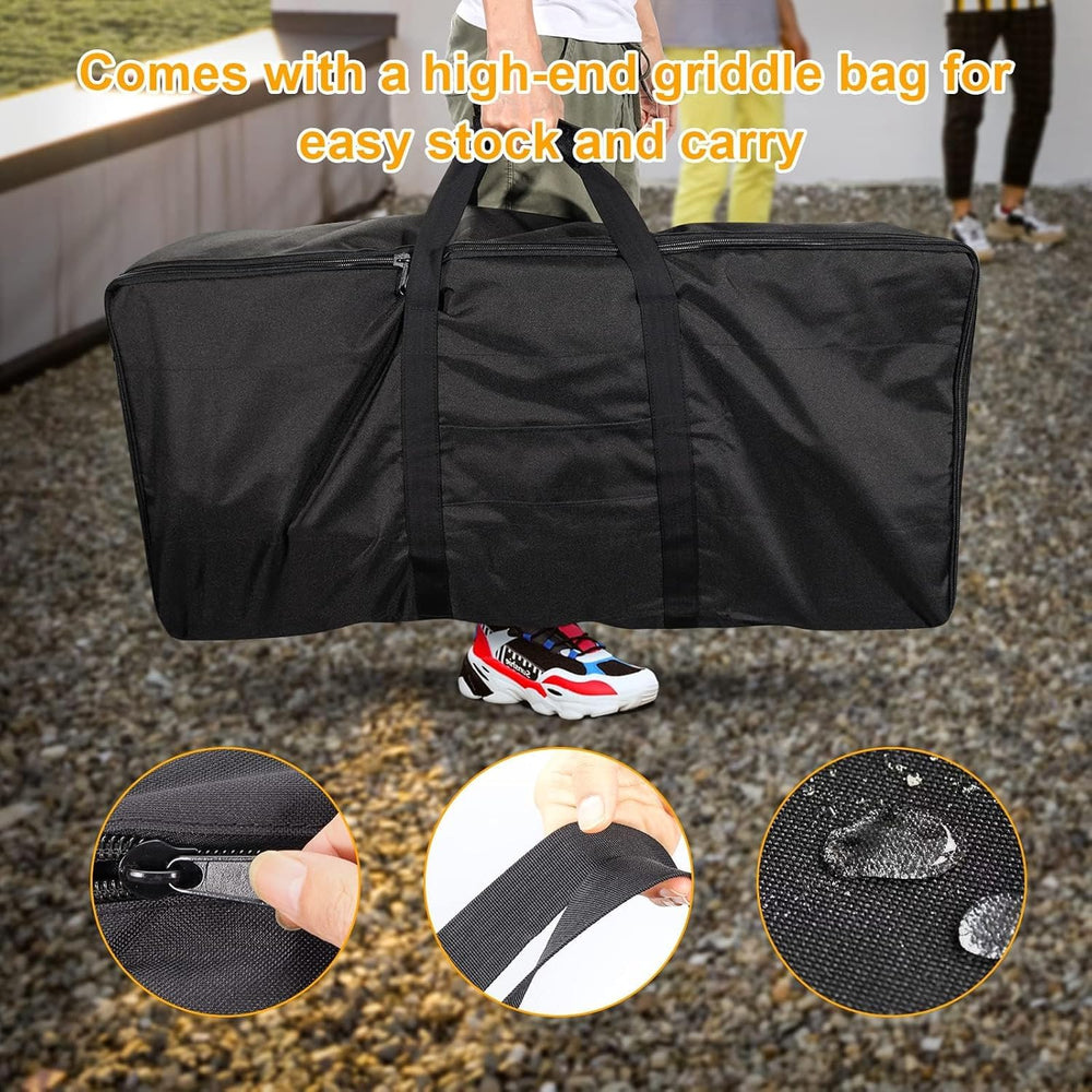 LS'BABQ carry bag with griddle packed for portable convenience