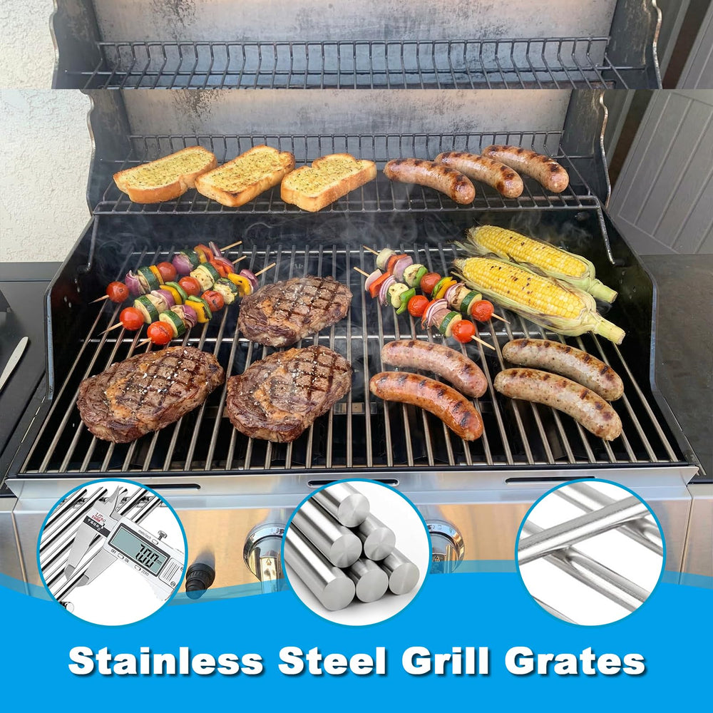 LS'BABQ cooking grates installed in grill improving searing and even heat