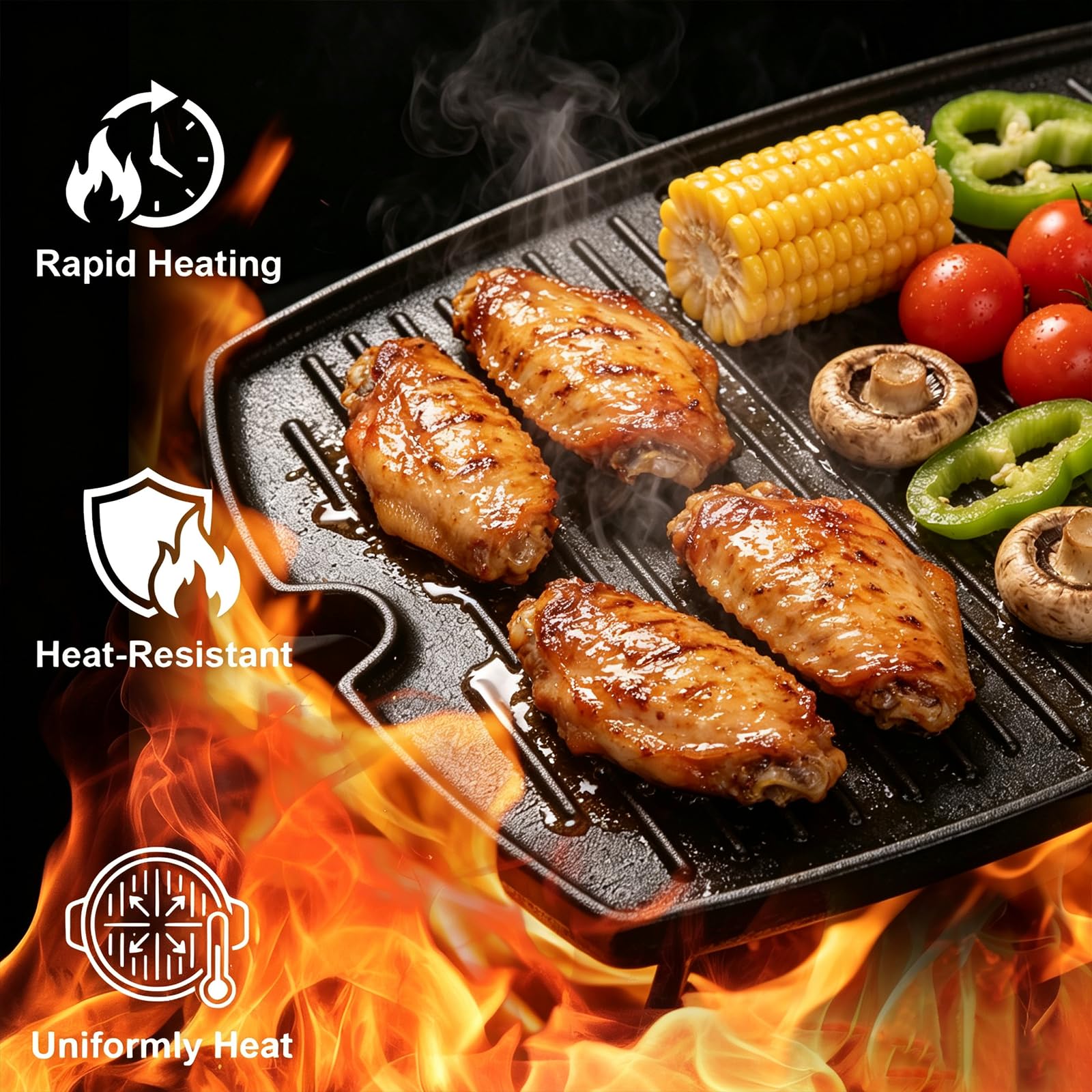 LS'BABQ held next to hand for scale showing compact footprint for portable grilling benefit