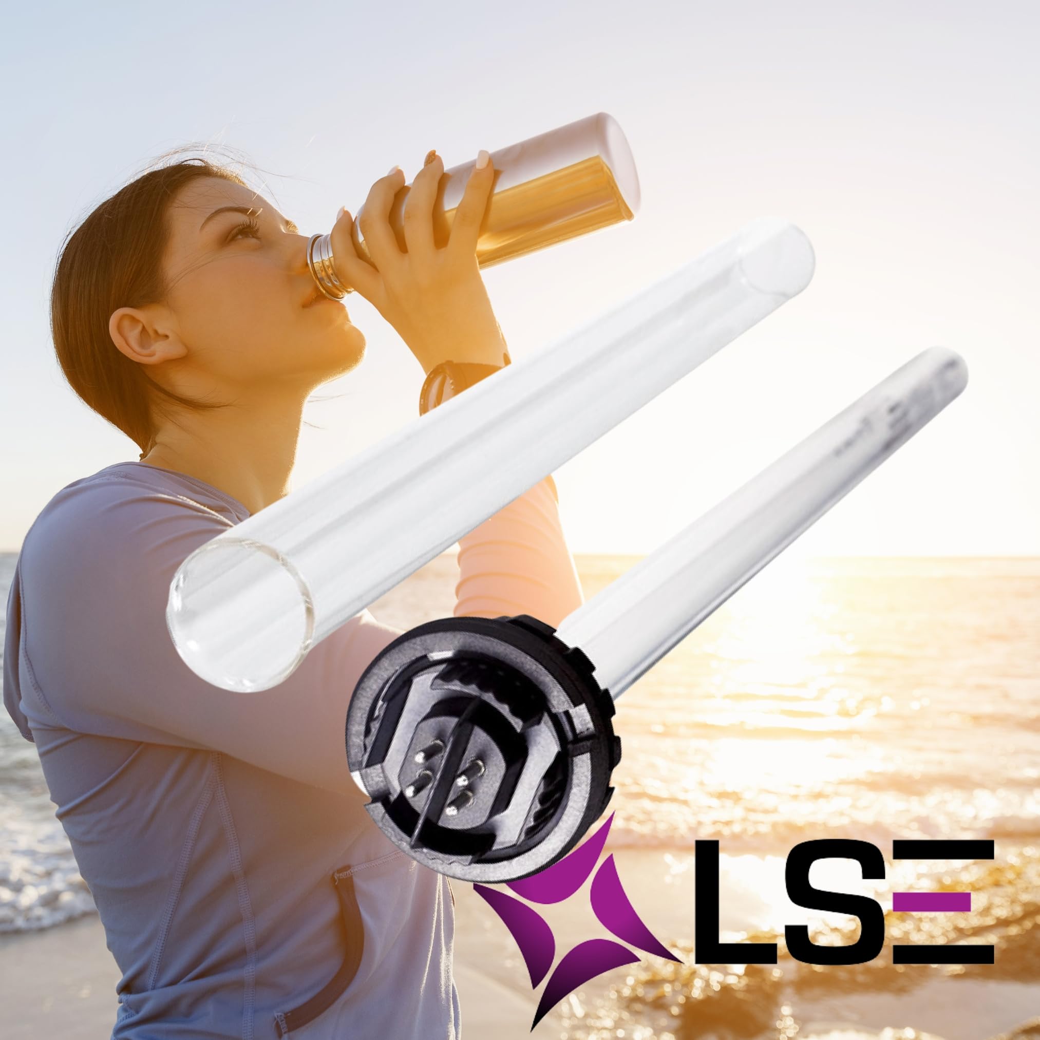LSE Lighting lamp and sleeve installed in a Viqua D4 chamber demonstrating fit