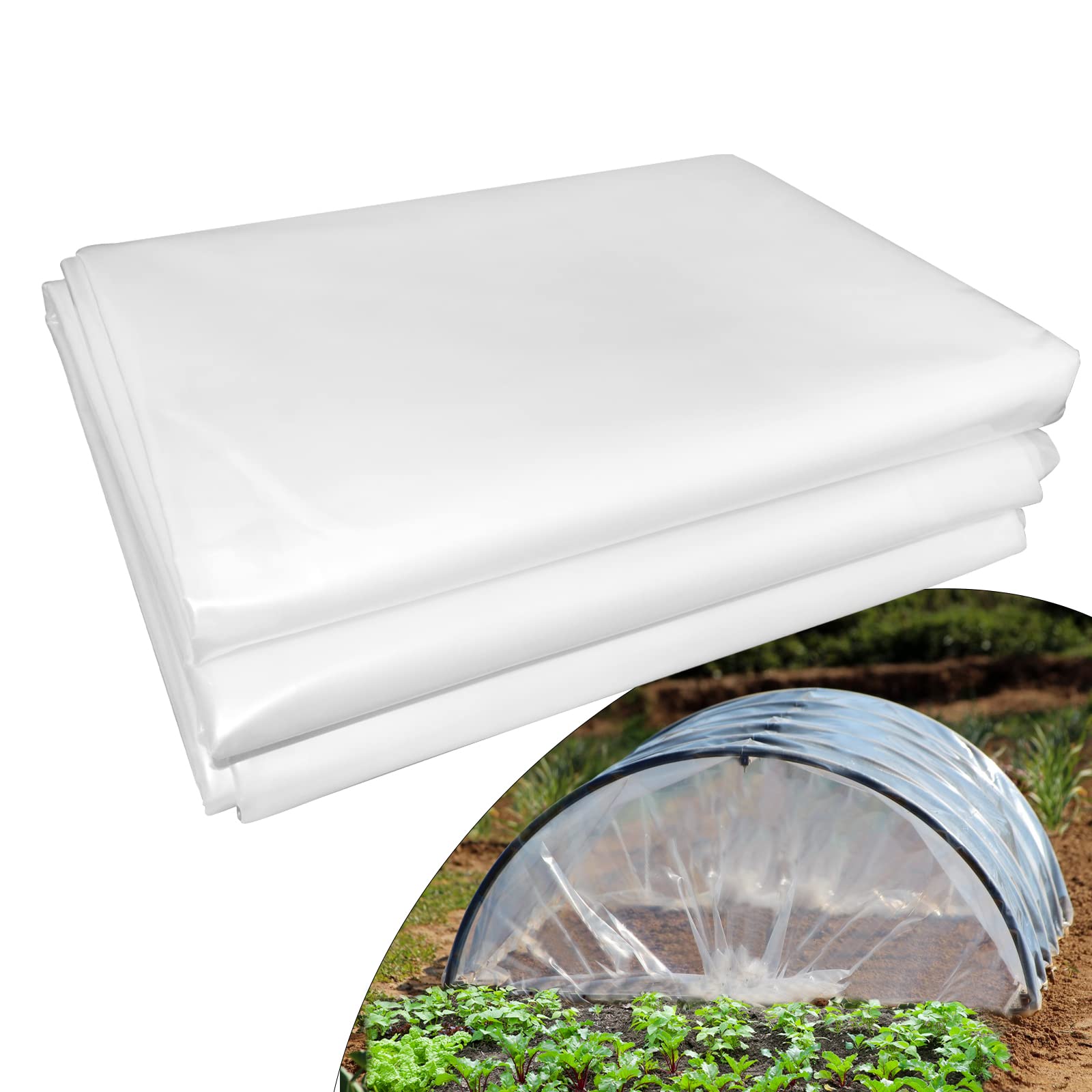 LSGCQ front view of 16x26 ft roll showing clear polyethylene and coverage benefits