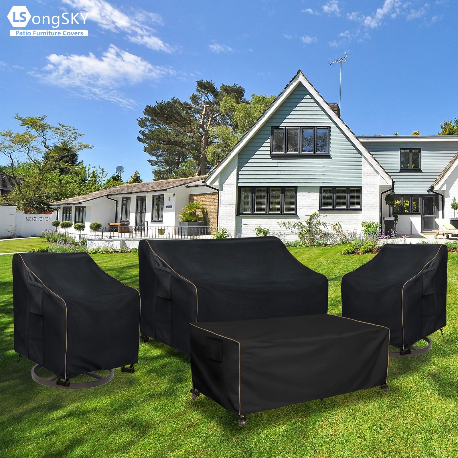 LSongSKY covered chair in patio setting preserving furniture from rain