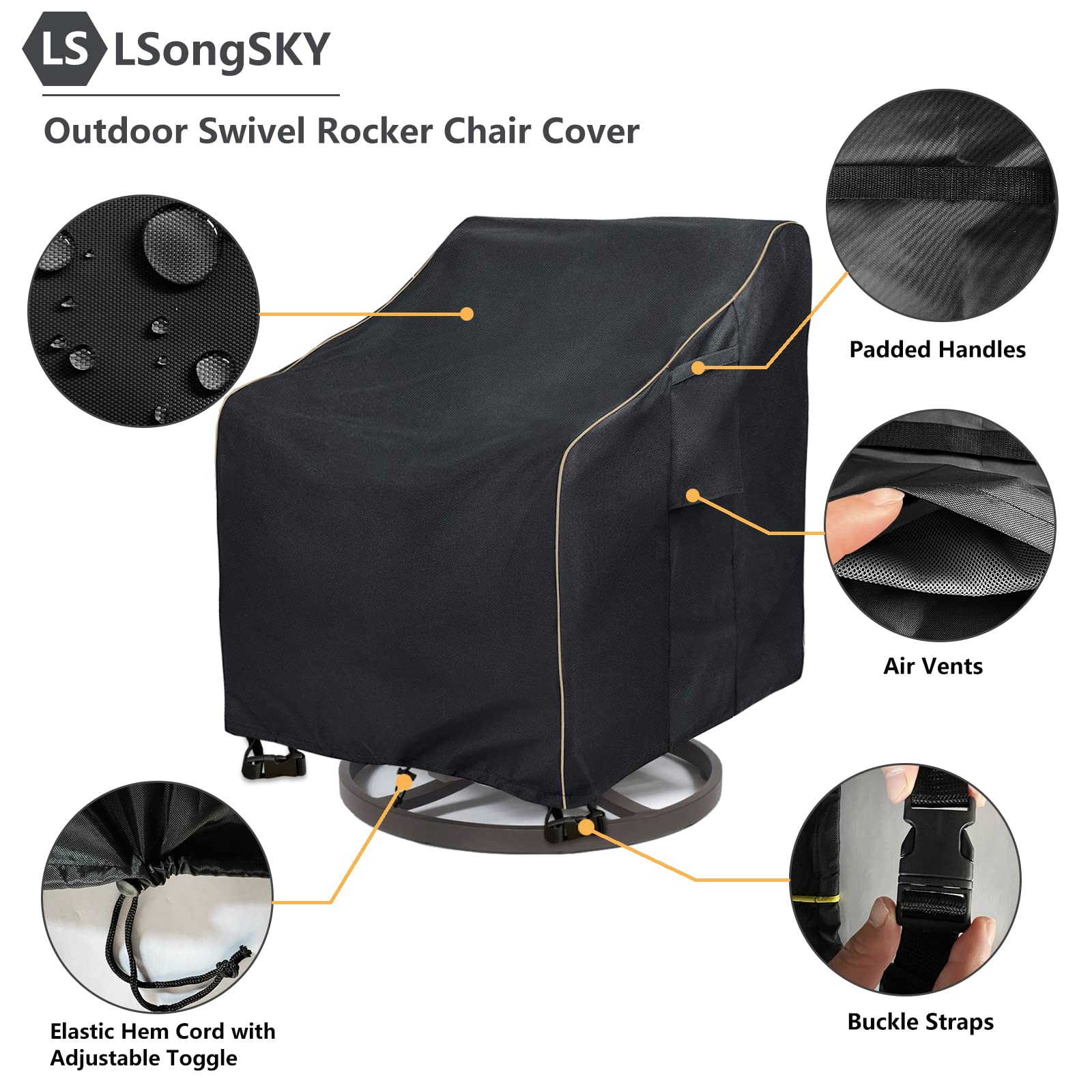 LSongSKY drawstring hem detail for a snug protective fit