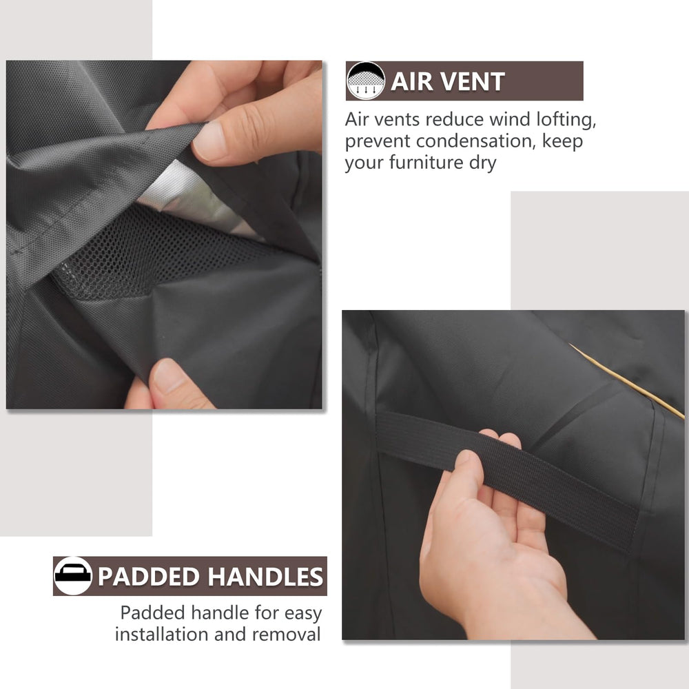 LSongSKY drawstring and snap strap close-up secures cover in wind