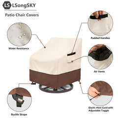 LSongSKY drawstring hem and snap strap detail for secure windproof fastening