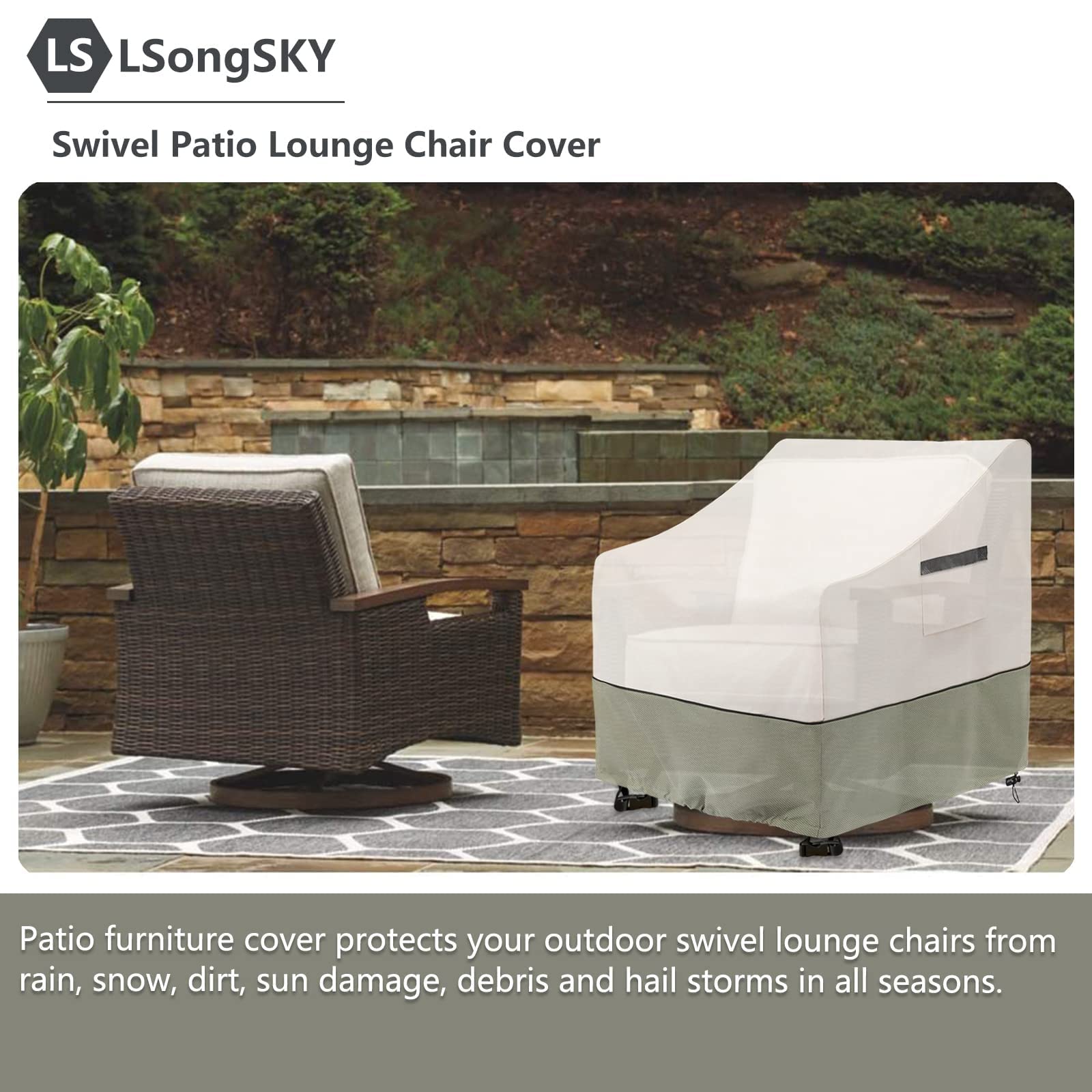 LSongSKY folded cover in storage bag for compact seasonal storage convenience