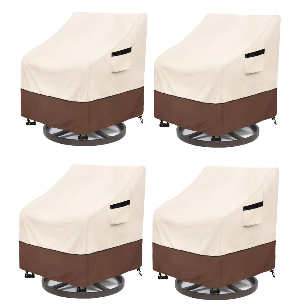 LSongSKY front view of four beige brown covers showing neat fit and protection