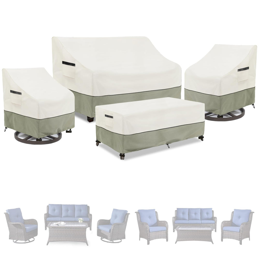 LSongSKY front view showing full 4-piece set protecting patio furniture