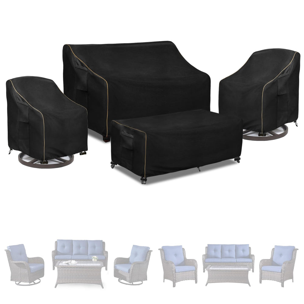 LSongSKY 3-seater cover front view protects sofa from rain