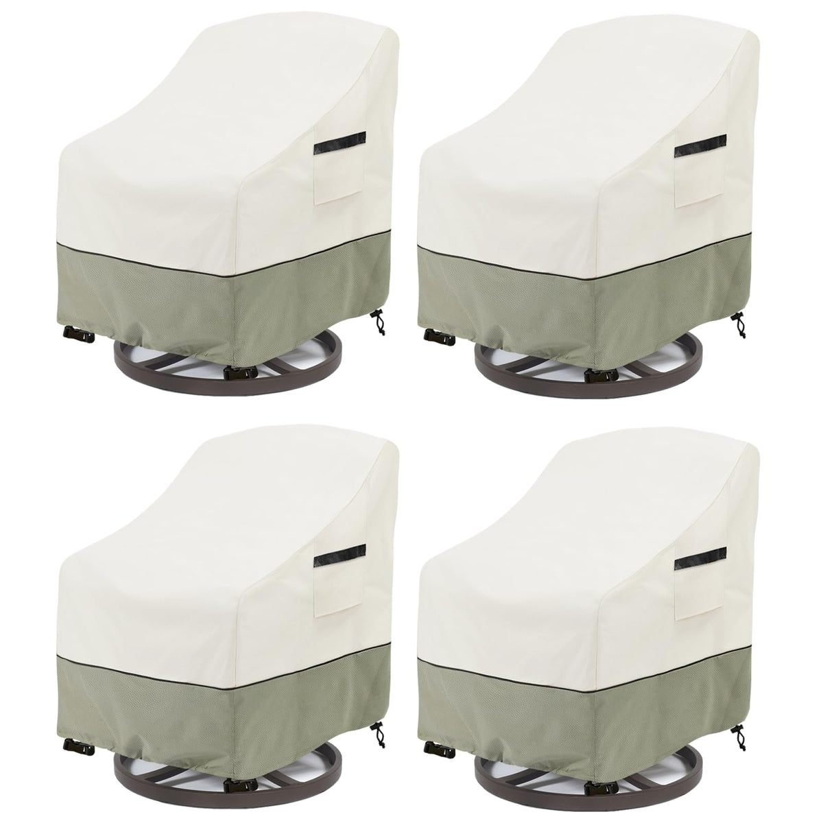 LSongSKY front view of covered swivel chair showing full protection benefit