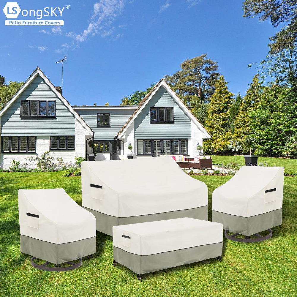 LSongSKY covered patio scene showing clean, weather-protected furniture