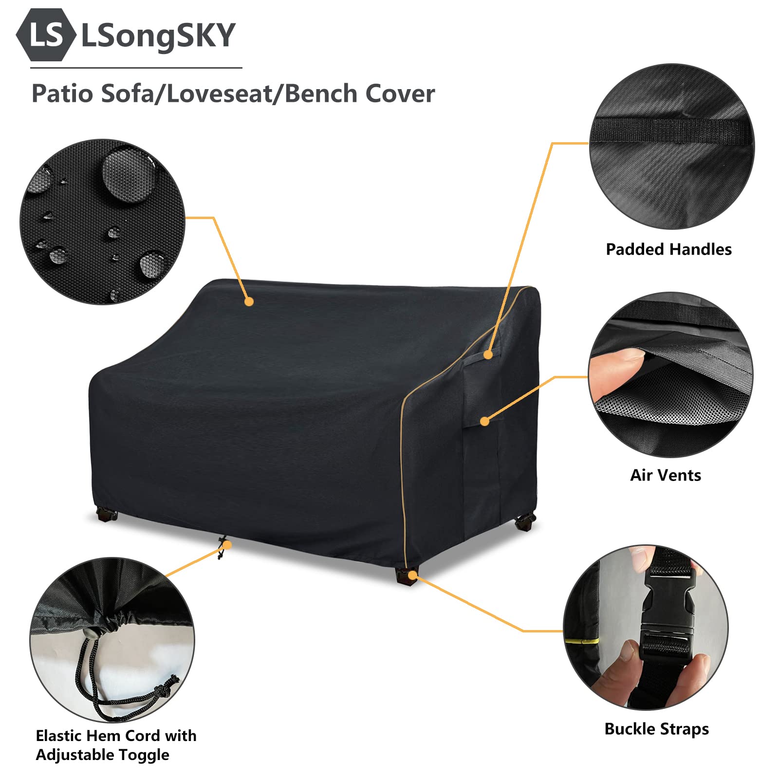 LSongSKY leg strap snap closure securing cover against wind uplift