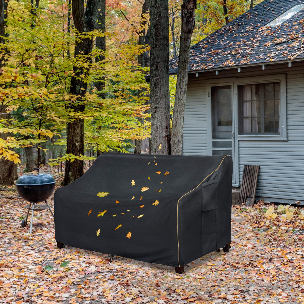 LSongSKY patio scene with covered sofa keeping cushions clean and dry