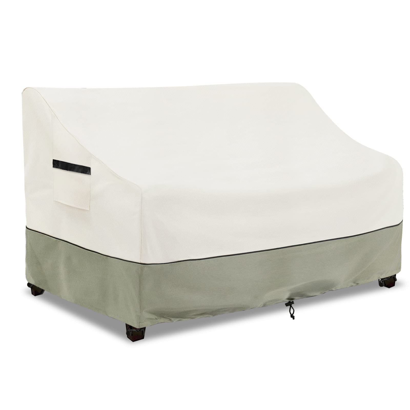 LSongSKY front view of cover protecting loveseat, shows full coverage and fit