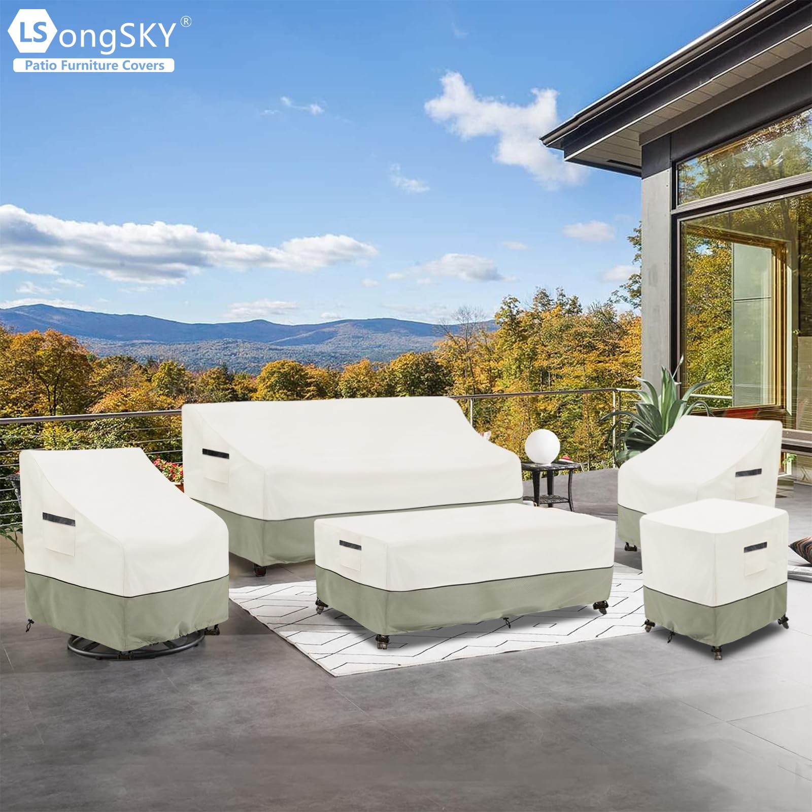 LSongSKY cover on chair with tape measure showing size fit and easy fitting