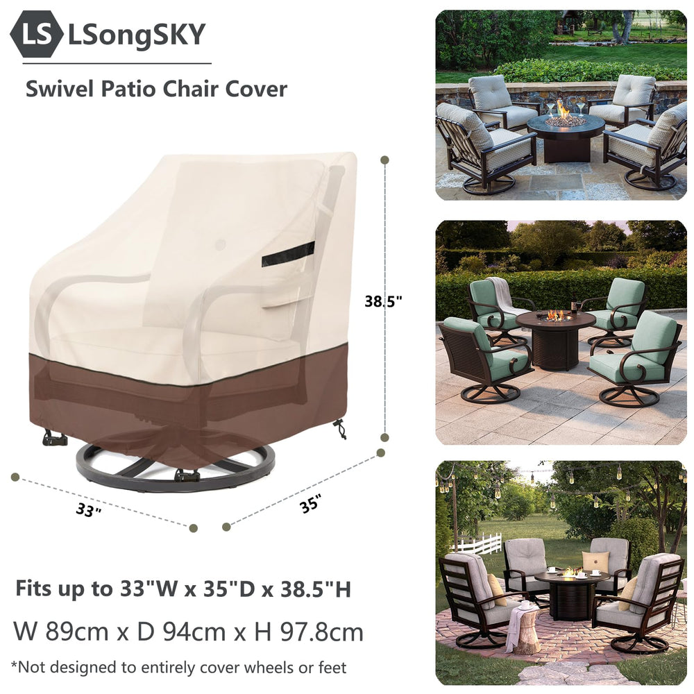 LSongSKY cover fitted on swivel chair illustrating full coverage and neat silhouette