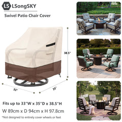 LSongSKY cover fitted on swivel chair illustrating full coverage and neat silhouette
