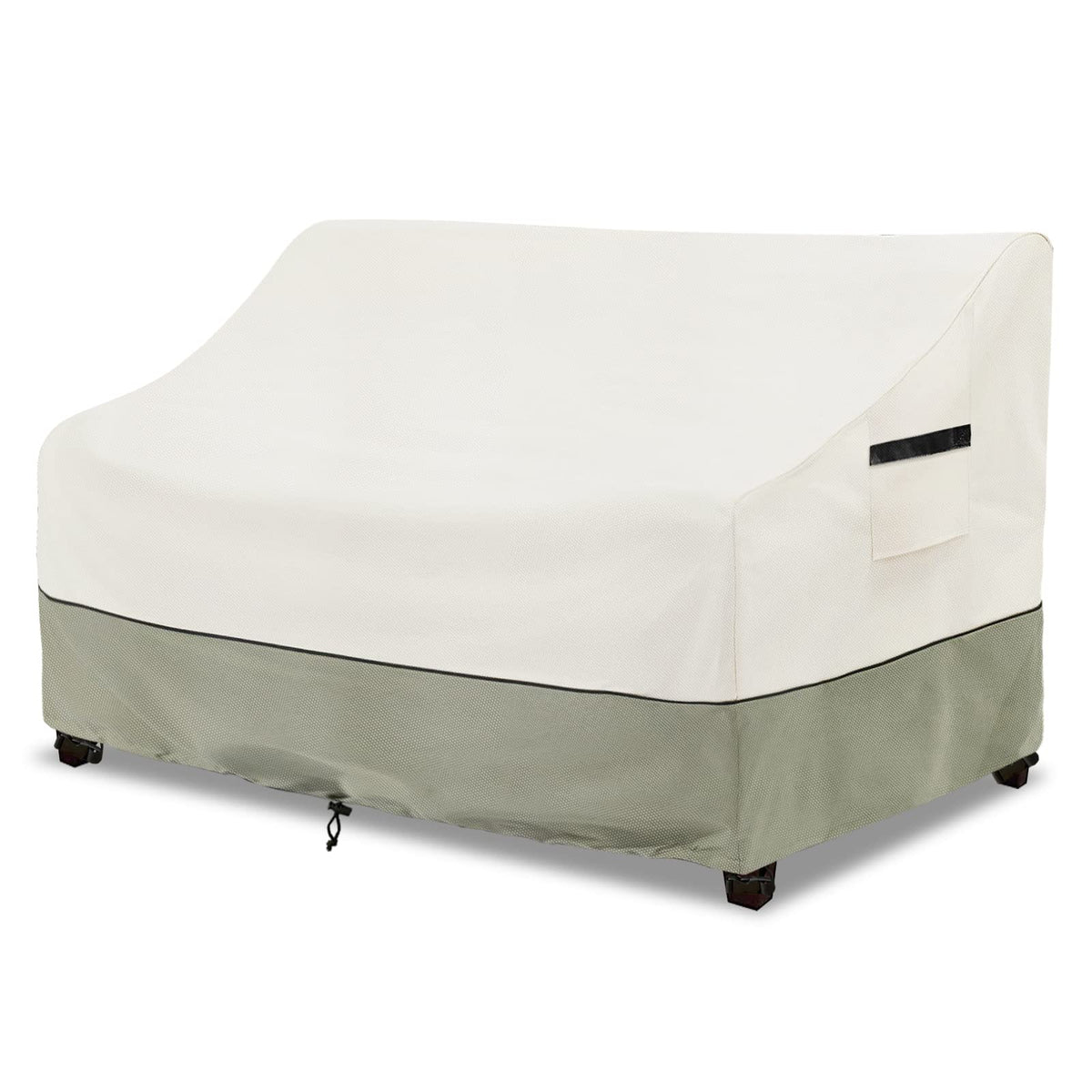 LSongSKY front-facing cover protecting three-seat patio sofa, keeps furniture dry