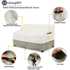 LSongSKY strap snapped around sofa leg to secure cover against wind