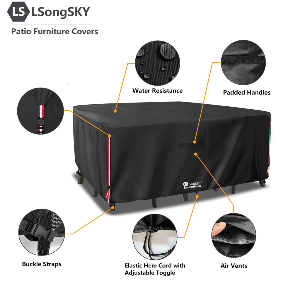 LSongSKY strap and drawstring detail securing cover and keeping it windproof