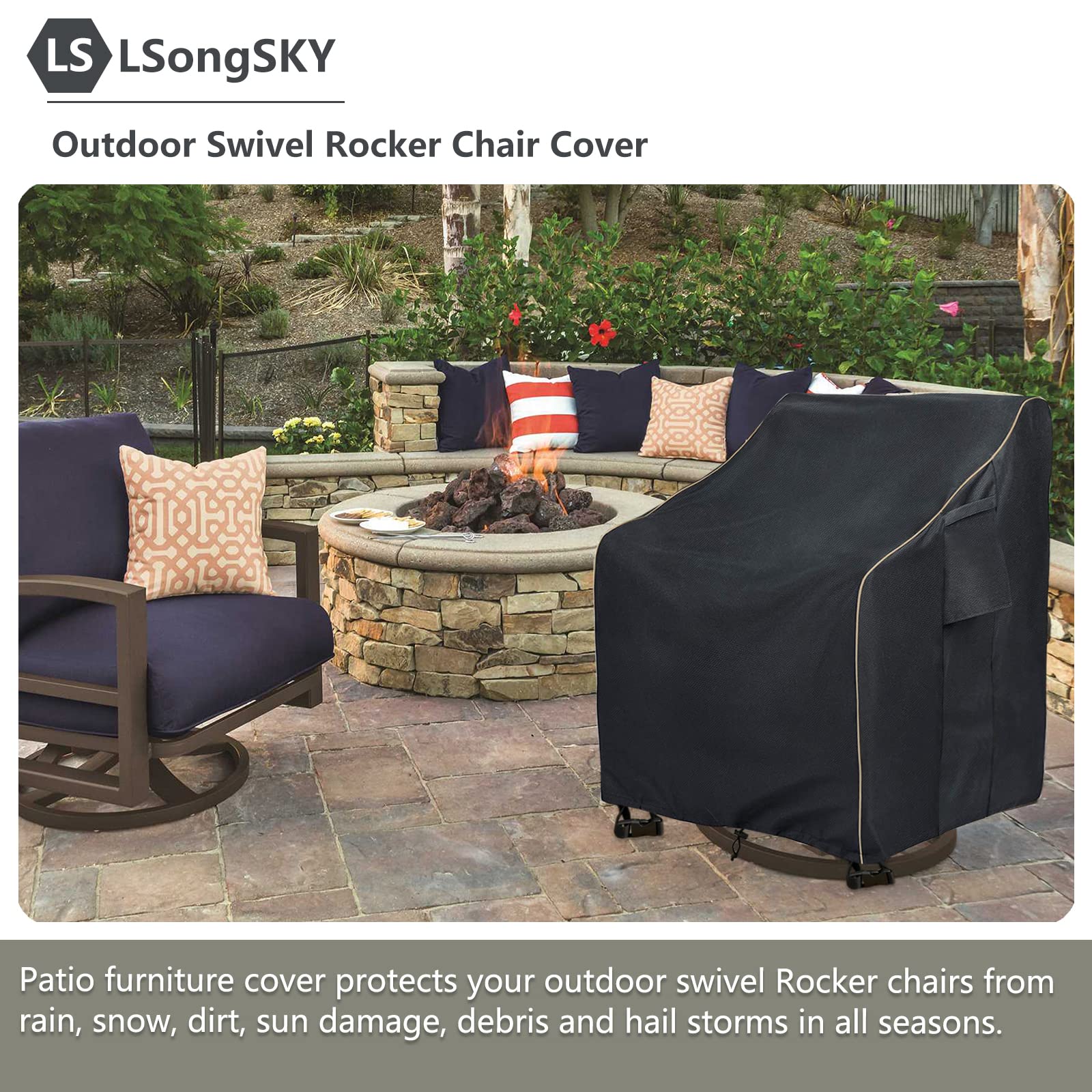 LSongSKY strap snap attachment securing cover to chair legs against wind