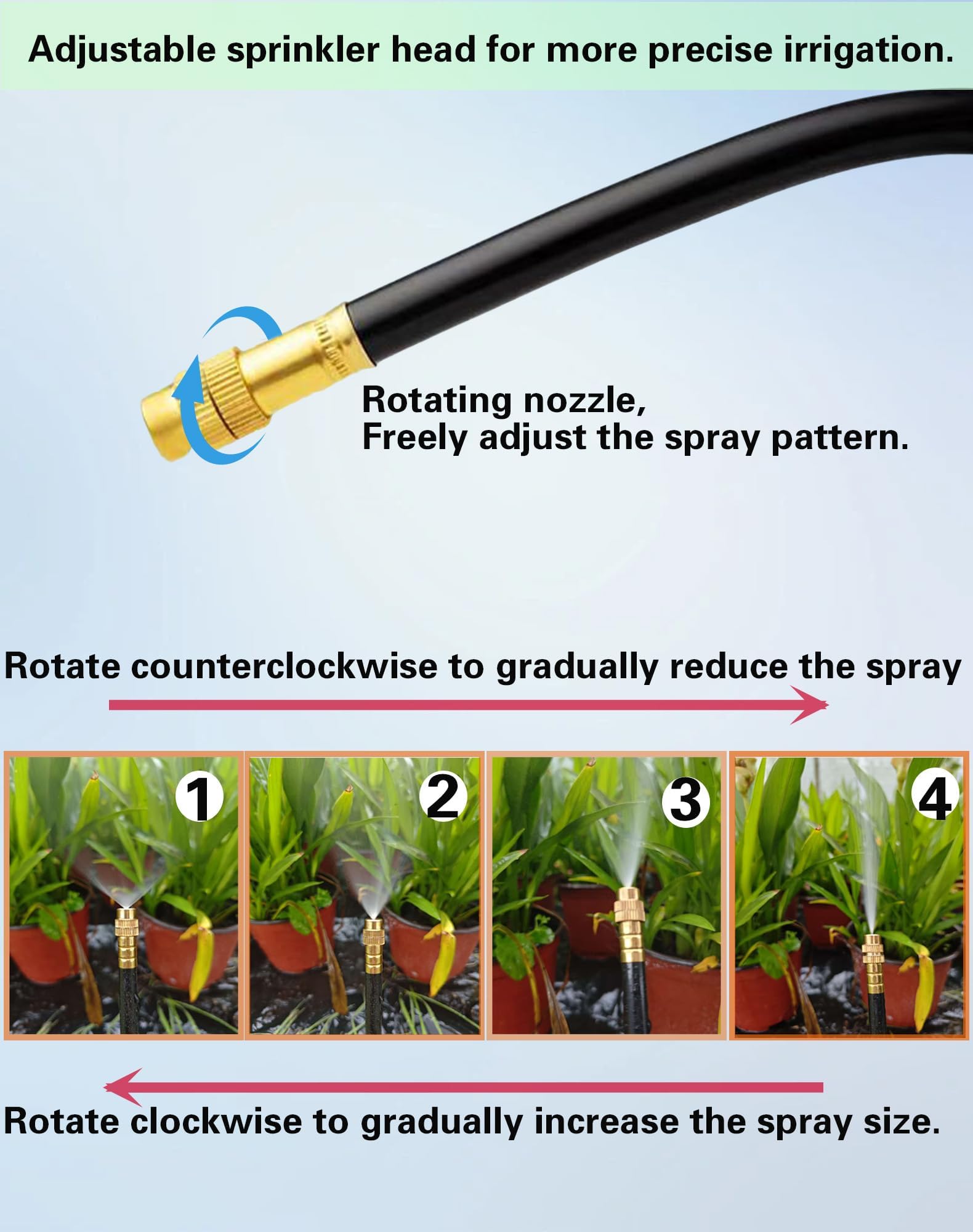 LSYLMYCW misting nozzles in a greenhouse improving humidity and delicate watering