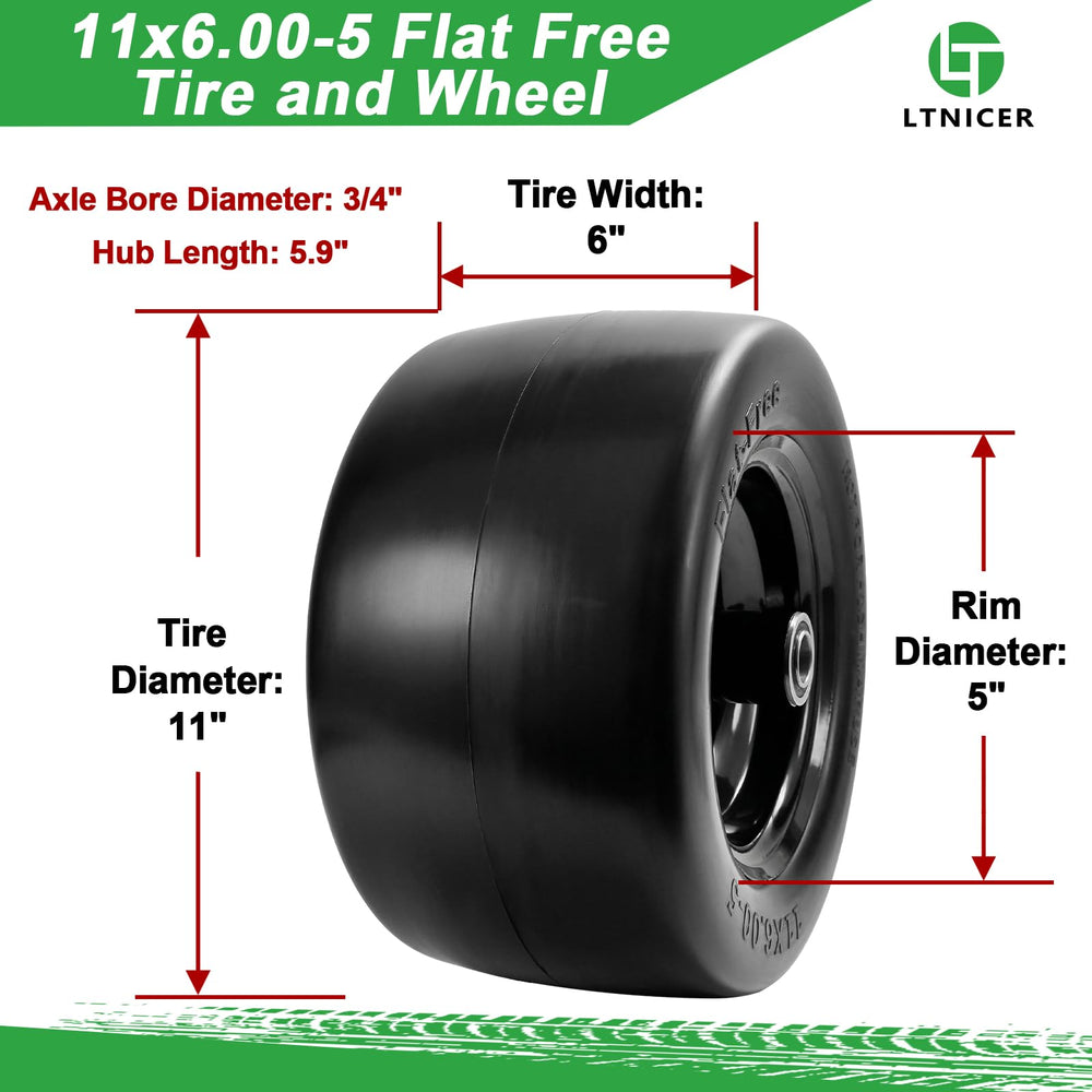 LTNICER close-up of smooth tread protecting lawns while resisting punctures and wear