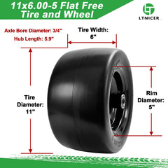LTNICER close-up of smooth tread protecting lawns while resisting punctures and wear