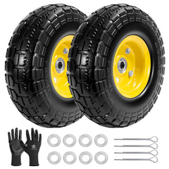 LTNICER front view 10-inch yellow wheel showing sturdy construction and easy swap benefit