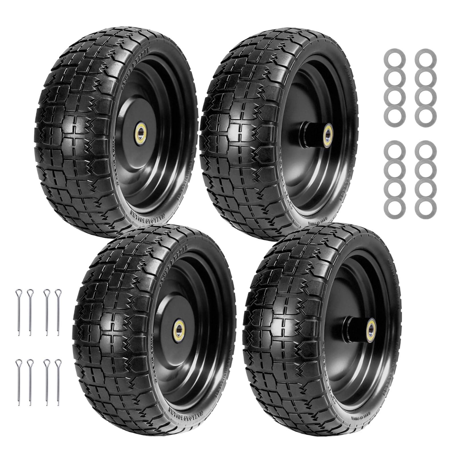 LTNICER front view assembled wheel showing durable solid tire benefit