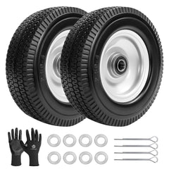 LTNICER front view wheel assembly showing complete solid tire and rim, durable replacement