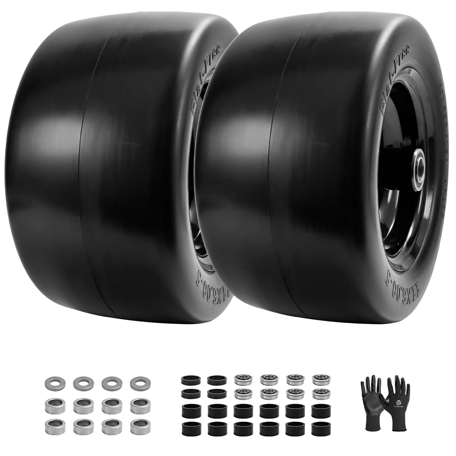 LTNICER front view of two assembled wheels showing durable construction and quick benefit