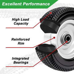 LTNICER wheel installed on garden wagon demonstrating maintenance-free use