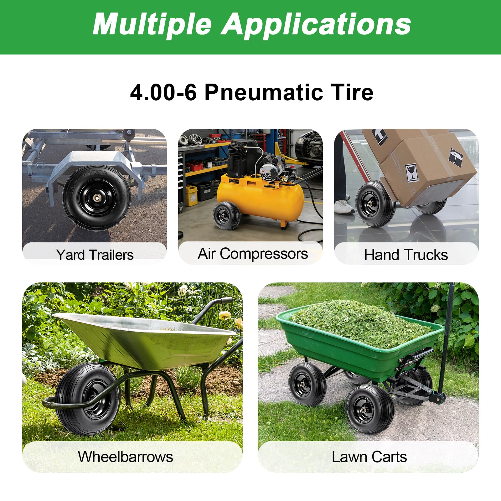 LTNICER installed on a wheelbarrow illustrating improved maneuverability when hauling heavy loads