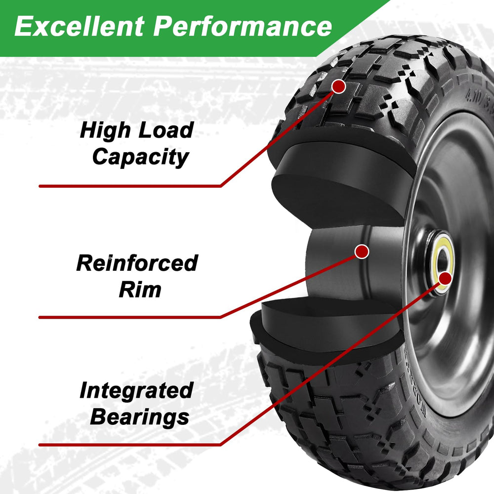 LTNICER wheel installed on Gorilla Cart showing ease of swap benefit: quick maintenance-free upgrade