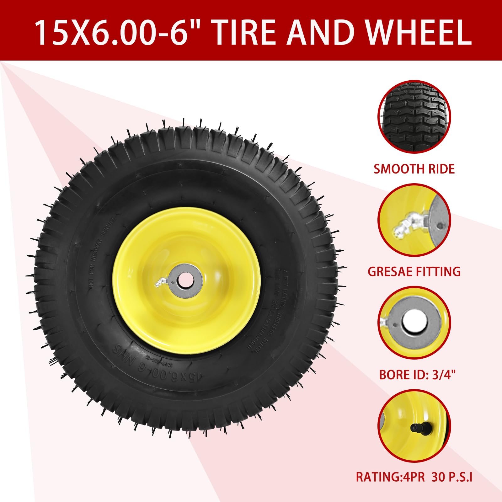 LTNICER wheel installed on riding mower for fast on-field swap