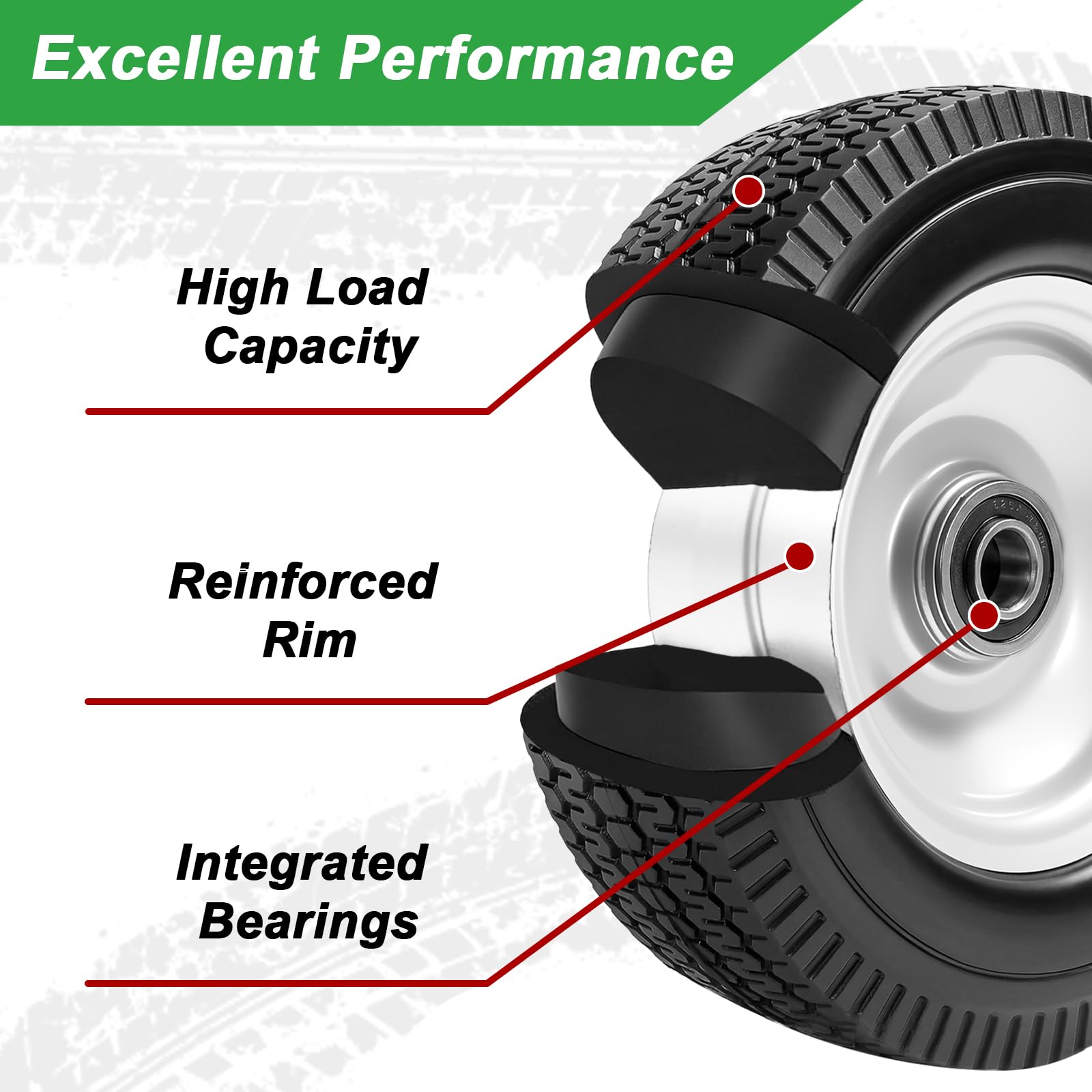 LTNICER installed on yard wagon demonstrating no-flat performance during hauling