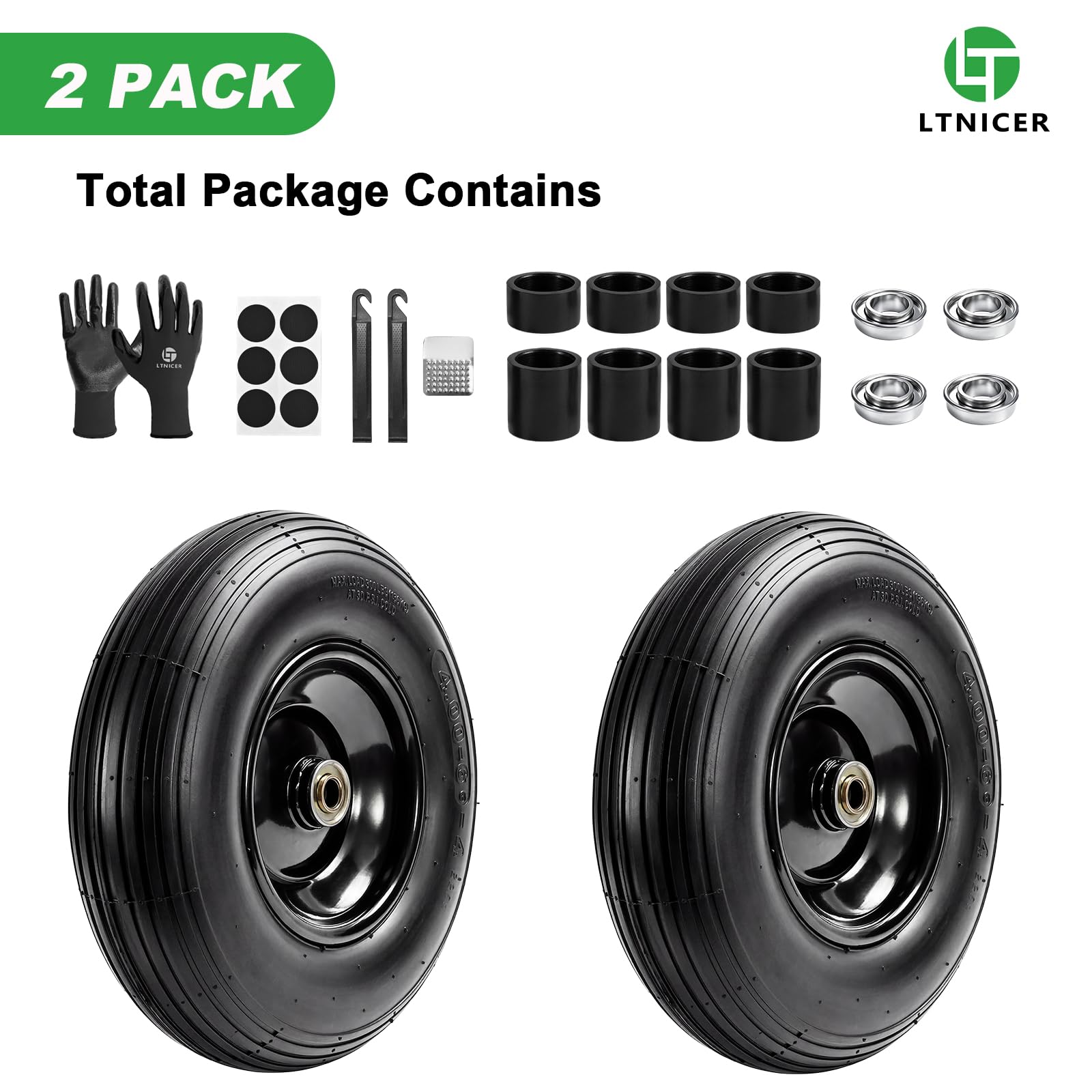 LTNICER wheel in a garden hauling setting highlighting reliable performance for yard work
