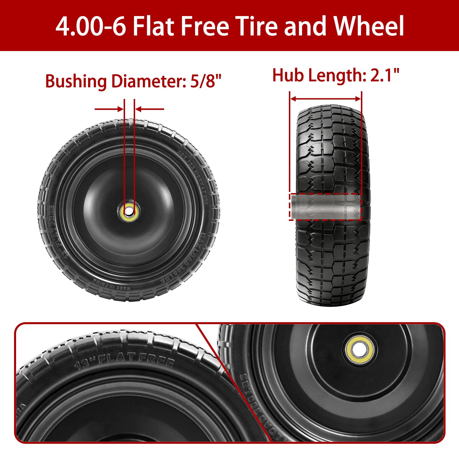 LTNICER side profile of tread showing grip and low-maintenance advantage