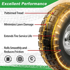 LTNICER rubber tread detail highlighting puncture-resistant solid-rubber benefit